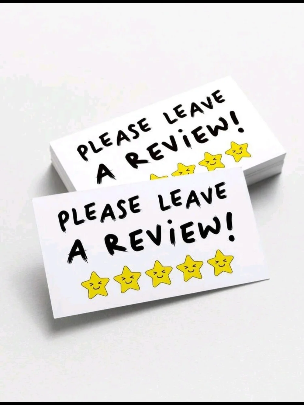 Please Leave a Review! Note Cards - White and Yellow
